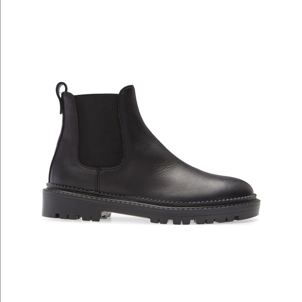 AGL Leather Lug Sole Platform Chelsea Combat Boot - Picture 3 of 6